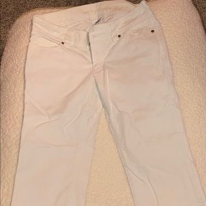 Abercrombie & Fitch, white denim capris